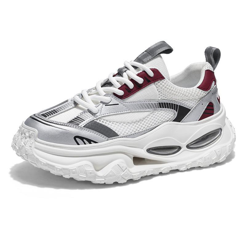 High-end men's shoes 2025 summer new platform heightening daddy shoes men's fashion mesh breathable sneakers