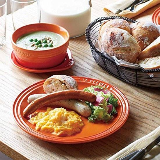Le Creuset Round Plate 23 Cm Orange Heat Resistant Cold Microwave Oven Compatible Dish