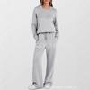 Cross-border Europe, America, Autumn and Winter Solid Color Round Neck Pullover Trousers Women's Clothing, Fashionable and Casual Long-sleeved Sweater