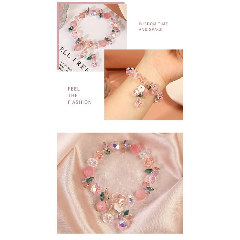 Handgemaakte Pastorale Verse Zoete Kristallen Armband Voor Jonge Vrouwen