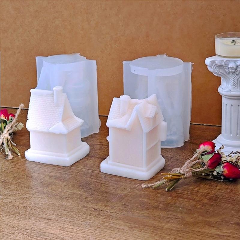 Beautiful Castles Silicone Mold for Plaster Crafting Sturdy and Easy to Demold Perfect for Creative Projects