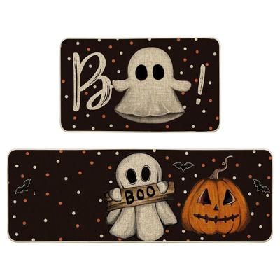 2pcs Halloween Rugs Tufted Non-Slip Bathroom Front Door Living Room Mats Carpet