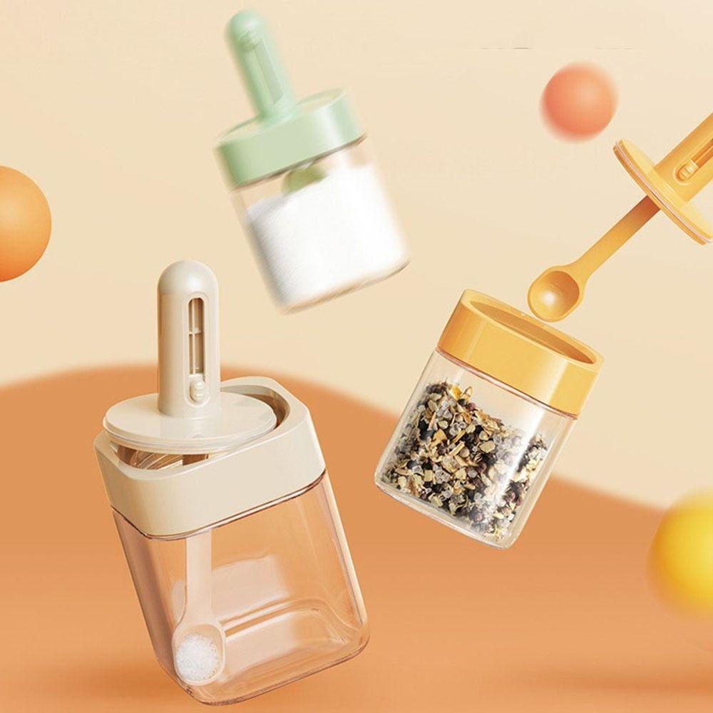 3Pcs Leakproof Glass Seasoning Bottle Moisture-Proof Spice Jar Portable Salt Container  for Home