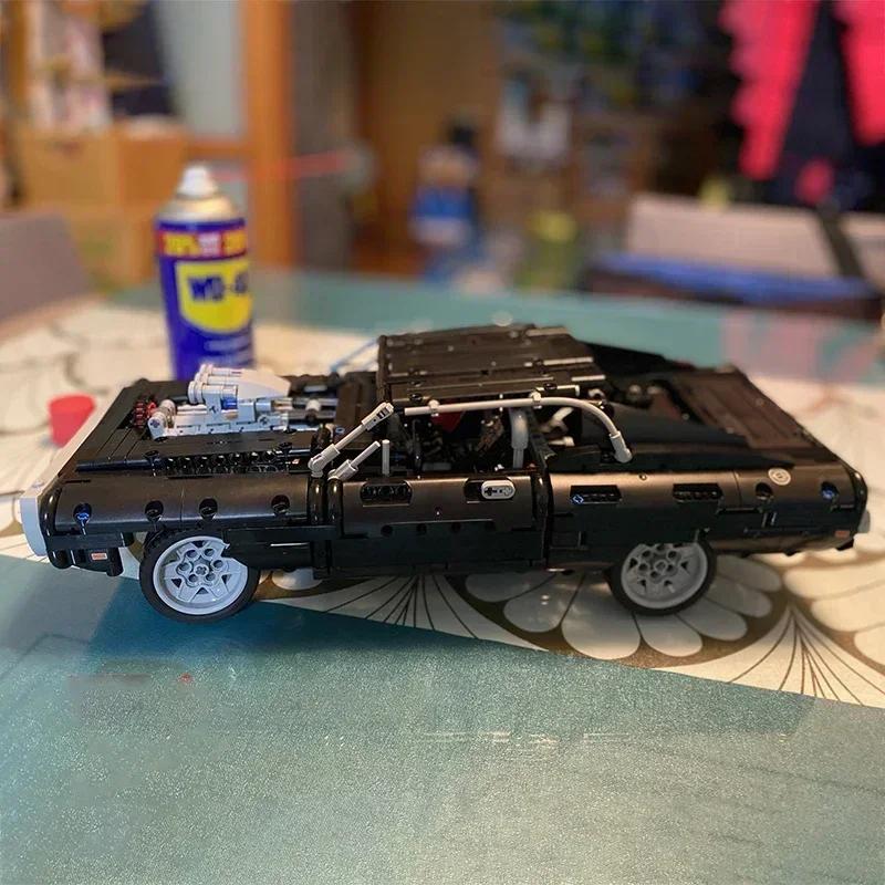 High-Tech Sport Car Dodge Charger Racing Model Bricks Compatible with MOC-42111 Building Blocks Educational Toys for Boys Gifts