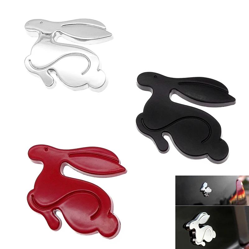 1Pc Universal Cartoons Rabbit Car Styling Decal for Jetta Golf 3D Metal Running Rabbit Emblem Rear Trunk Badge
