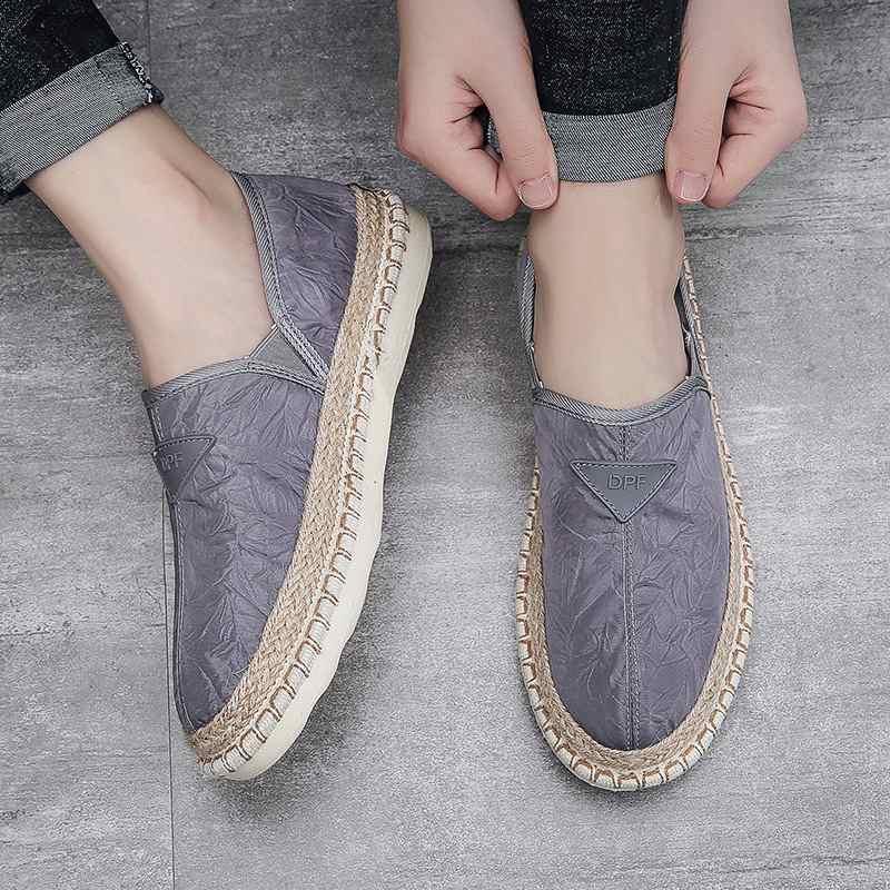 

One-pedal driving lazy fisherman shoes hand-woven 2025 foreign trade men s shoes summer breathable casual wide-headed shoes 44