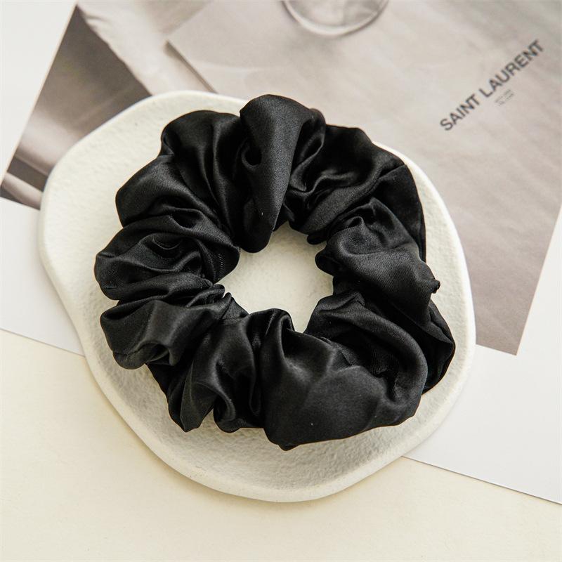 Fashion Luxury Women Silk Satin Scrunchies Solid Color Silk Elastic Hair Bands Ties Rubber Bands Sports Dancing Ponytail Holder