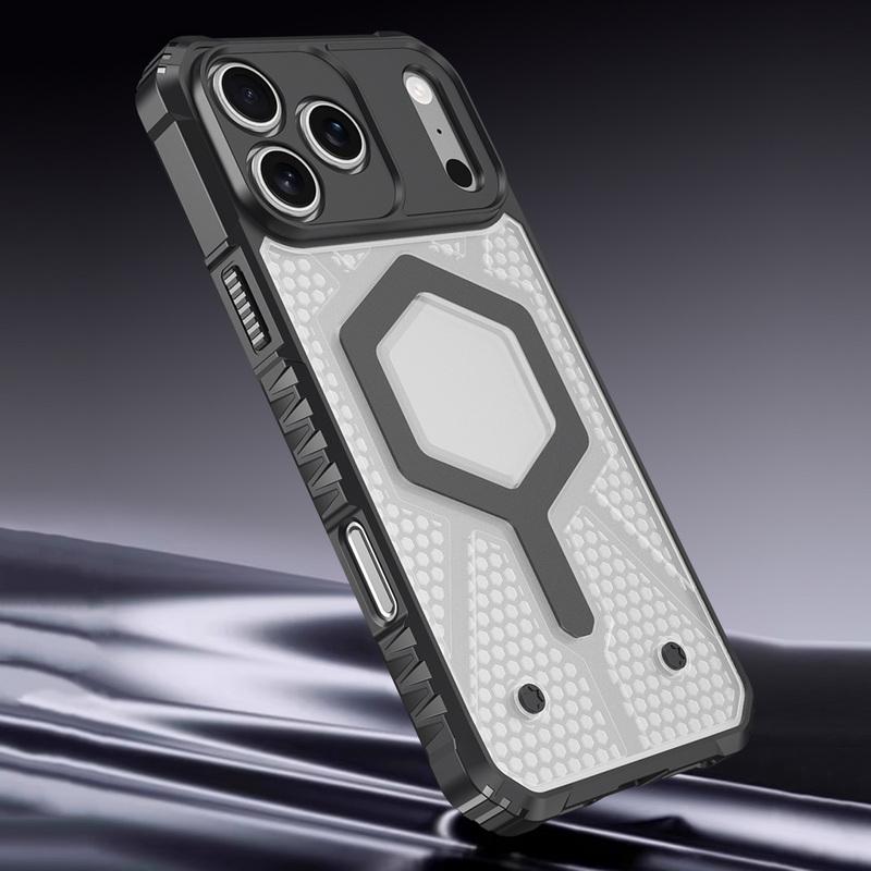 Custodia Magnetica per Telefono con Motivo a Nido d'Ape Per iPhone 17 Pro Max 16 15 14 13 Pro Max Cover Bumper Ibrida TPU+PC Antiurto