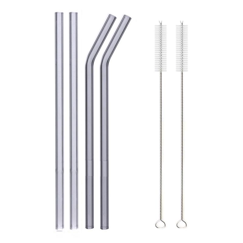 Colorful Glass Straws Reusable Drinking Straw Eco-friendly High Borosilicate Glass Straw Glass Favors Bar Drinkware Tube Party