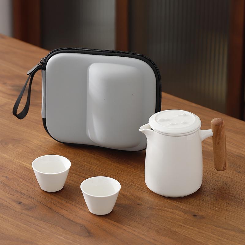 

Жирный Нефрит Фарфор Портативный Дорожный Чайный Набор Маленький Набор, Один Чайник Четыре Чашки Заварочный Чайник Чайная Чашка Чашка Куайкэ Набор для Чая Кунг-Фу