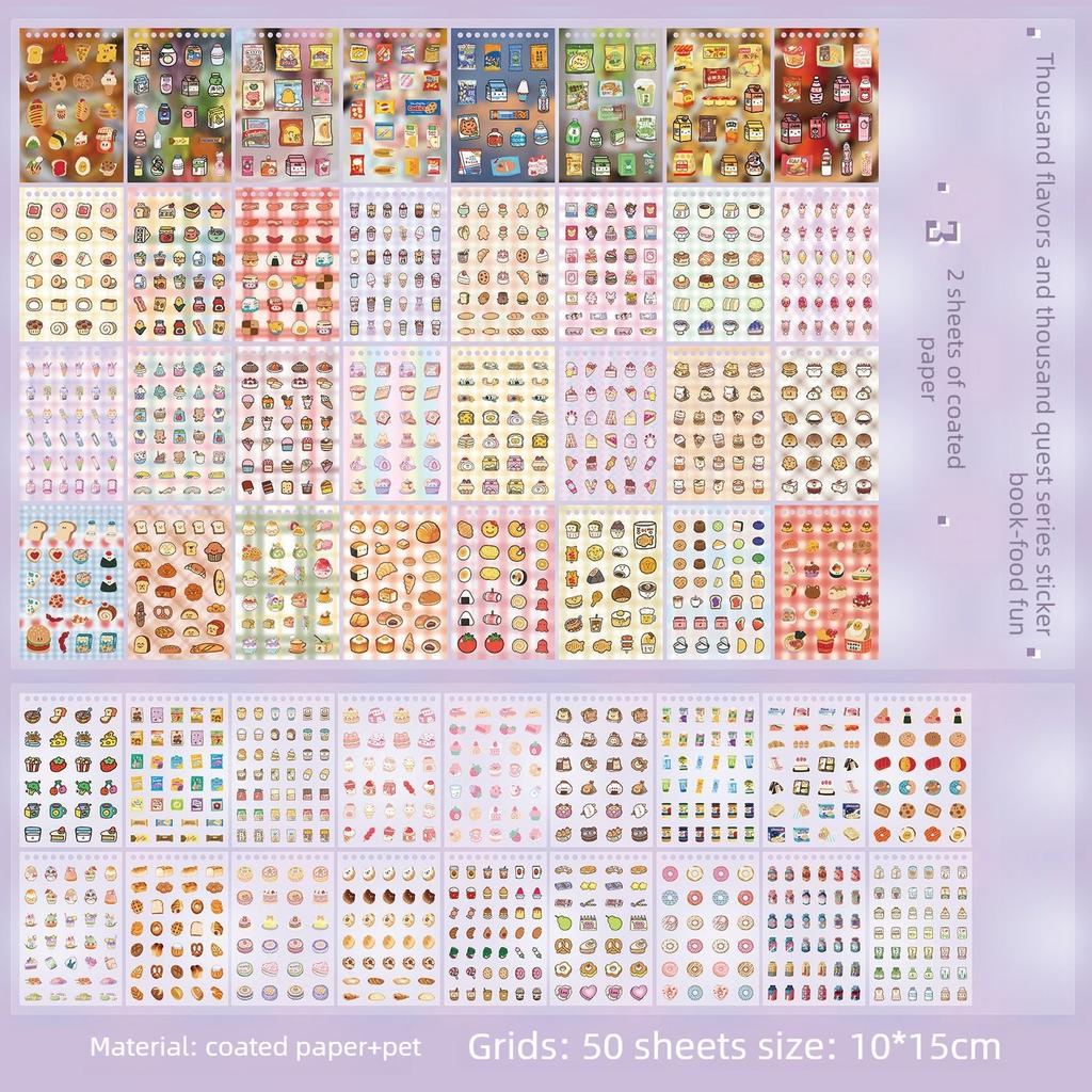 50 Sheets Per Pack Coil Stickers Thousand Flavors Thousand Journeys Series Korean-style Material DIY Scrapbooking Decorations
