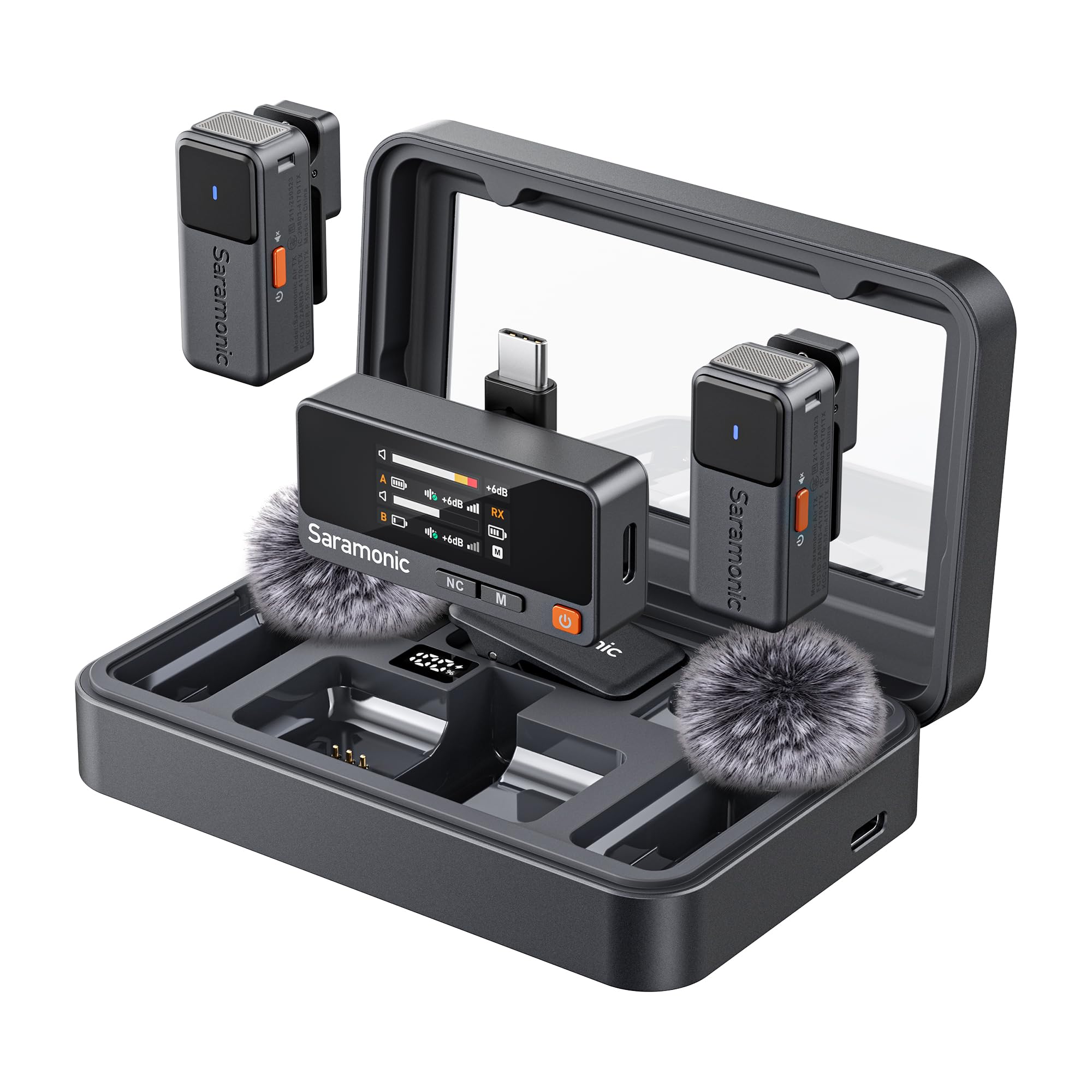 

Saramonic Air Беспроводной петличный микрофон, совместимый с сериями iPhone и Android, с шумоподавлением Smart EQ, дальность передачи 300 м, 25 часов непрерывной работы, SafeTrack, чистый звук