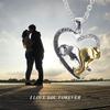 Lucky Double Elephant Necklace I Love You Forever Heart Pendant Valentines Gift