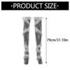 Flower Pattern See Through Lace Thigh High Stockings for Women Over Knee Long Socks with Twill Ruffle Trim Patchwork