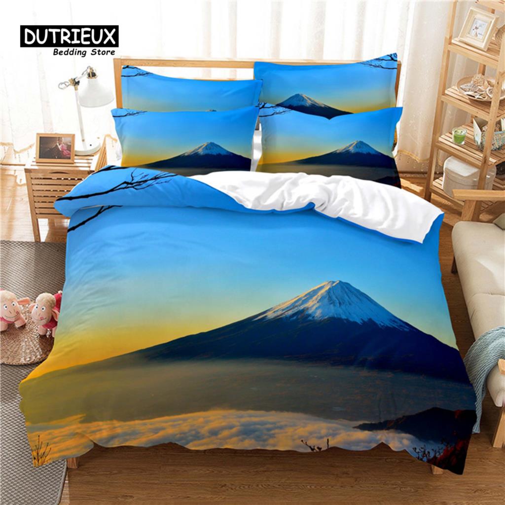 Beautiful  Scenery Bedding Set, 3Pcs Duvet Cover Set, Soft Comfortable Breathable Duvet Cover, For Bedroom Guest Room Decor