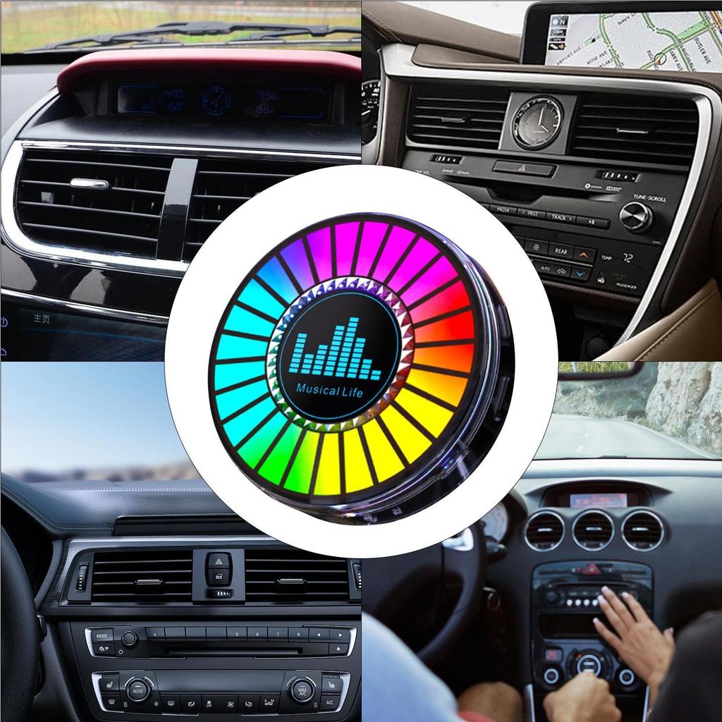 Qizaoly Colorful Sound Pickup Ambient Light, Rgb Rhythm Ambient Lamp