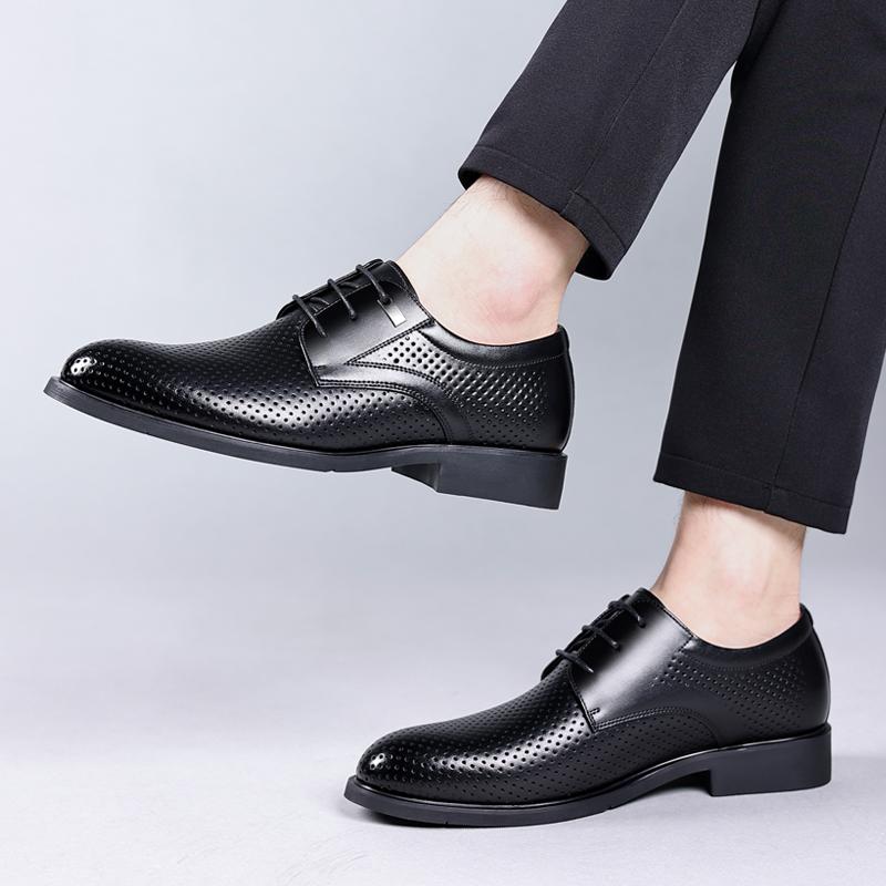 Fashion Men's Business Formal Shoes Luxurious Glossy Leather Shoes Classic Interview Versatile Men's Casual Shoes for Commuting
