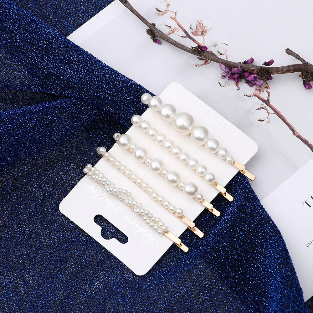 Jewelry Metal Fashion Pearl Flower Hairpins Crystal  Hair Clip Vintage Barrettes Headdress Jewelry