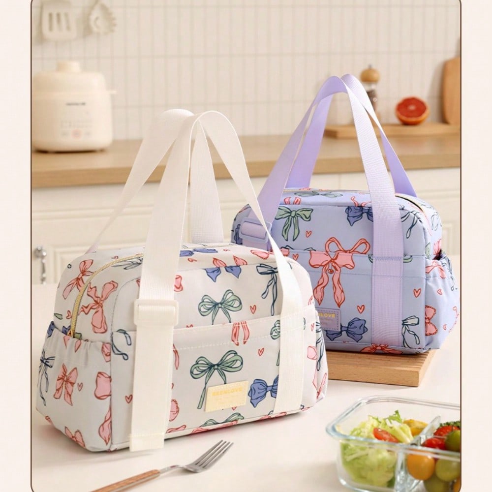Fashion Portable Lunch Box Bag Large Capacity Anti-fouling Office Worker Packing Lunch Bento Bag Picnic Outdoor Thermal Insulation Bag