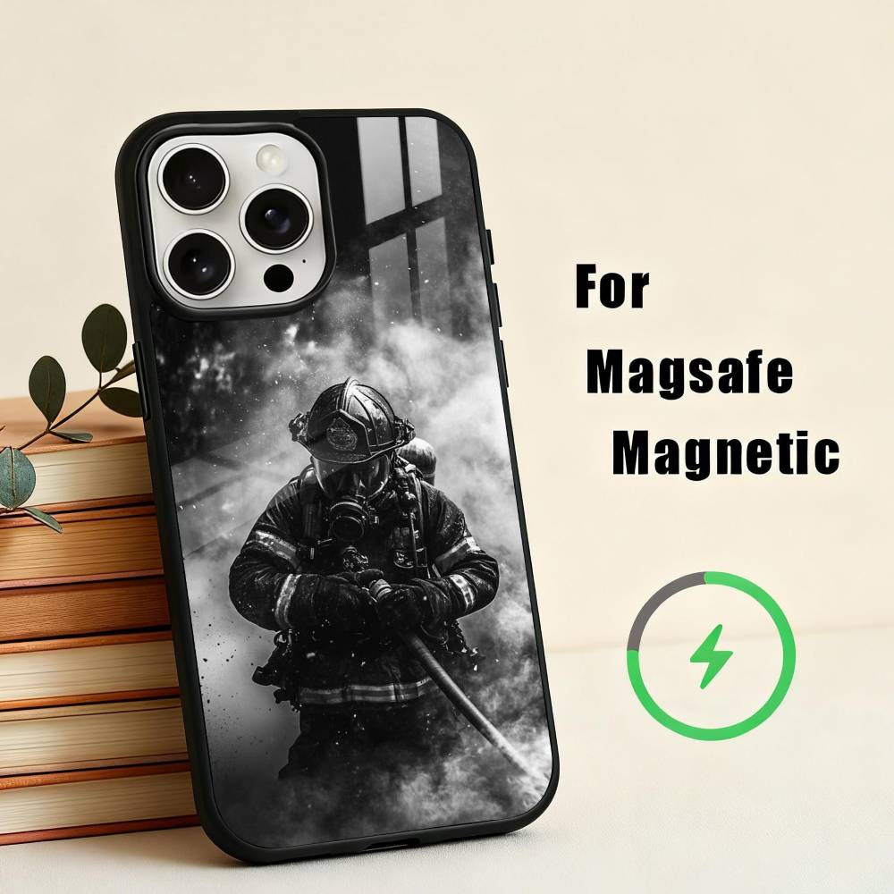 Fire Disaster Firefighter   Phone Case For iPhone 17,16,15,14,13,12,Plus,Pro,Max for Magsafe Magnetic Wireless Charging