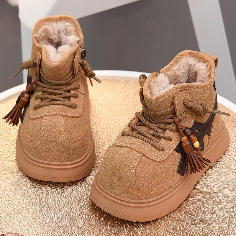 Girls' Fleece-Lined Snow Boots - Warm, Non-Slip, Winter 2025.