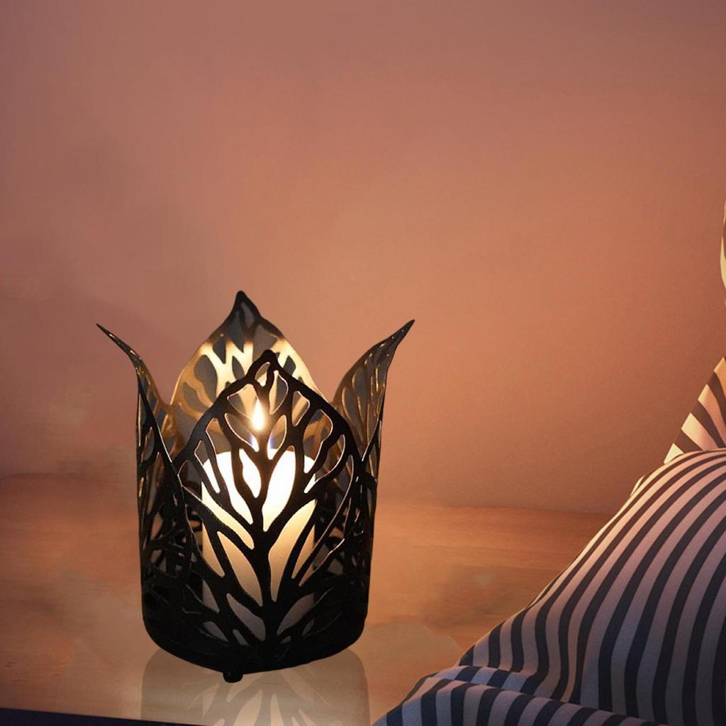 Candle Holder Shaped Geometric Candles Stand for Wedding Bedroom Parties Study , Black