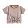 Children's Clothing Boys' Half Sleeve Girl Letter Stripes Tops Kids Short Sleeve T-Shirt Baby Boy Loose Summer Round Neck