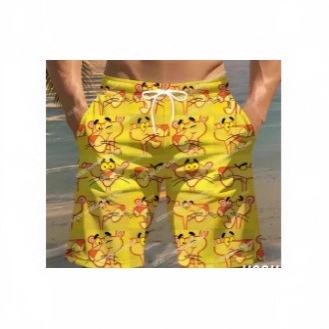 Pantaloncini Estivi da Uomo, Costume da Bagno a Quadri Rosa Leopardo, Pantaloncini da Spiaggia Hawaiani, Abbigliamento da Uomo