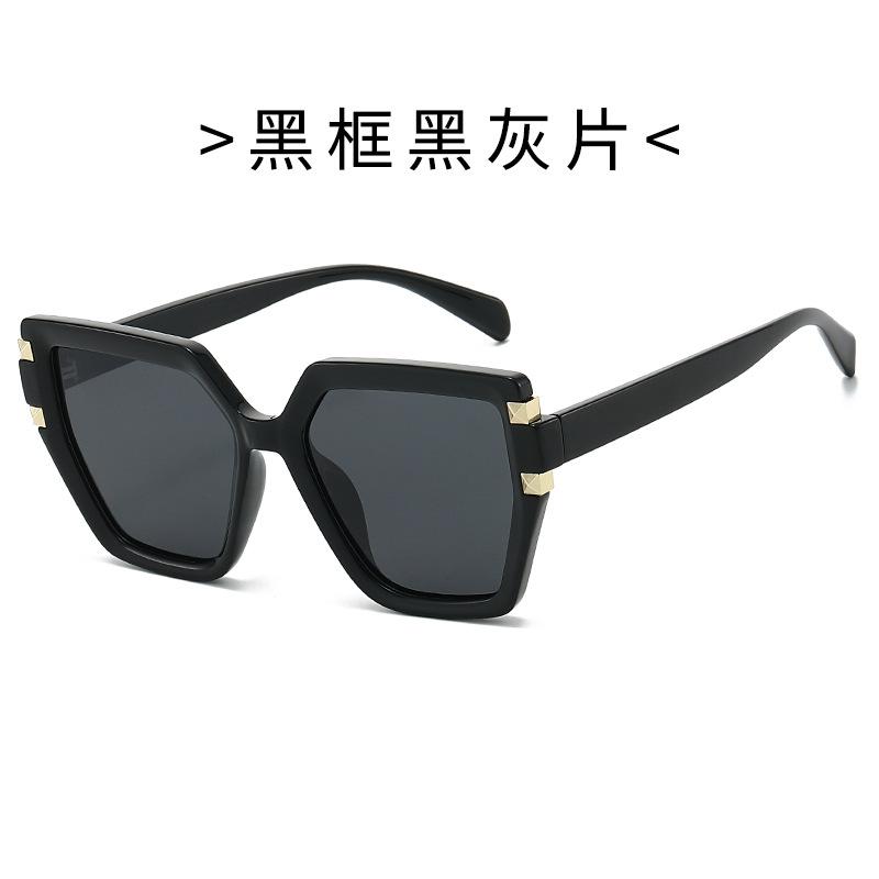 Bao Ge Glasses, Large Frame Polarized Sunglasses, Fashionable Retro Ins Street Shot Rivet Wind Tr90