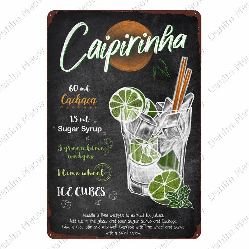 Vintage Metal Tin Signs, Cocoa Sweet Tea Time, Cooking Wall Art, Painting, Bar, Pub, Cafe, Kitchen Decor, Cocktail Retro Plaq