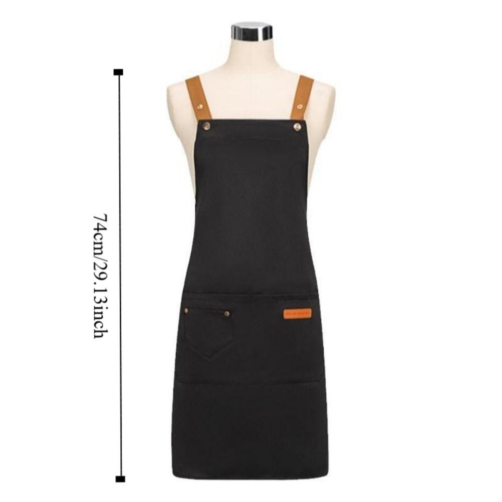 Salon Apron Solid Color Waterproof Apron Oil Resistant Multi-function Kitchen Apron Adjustable with Pockets Chef Apron Waiter