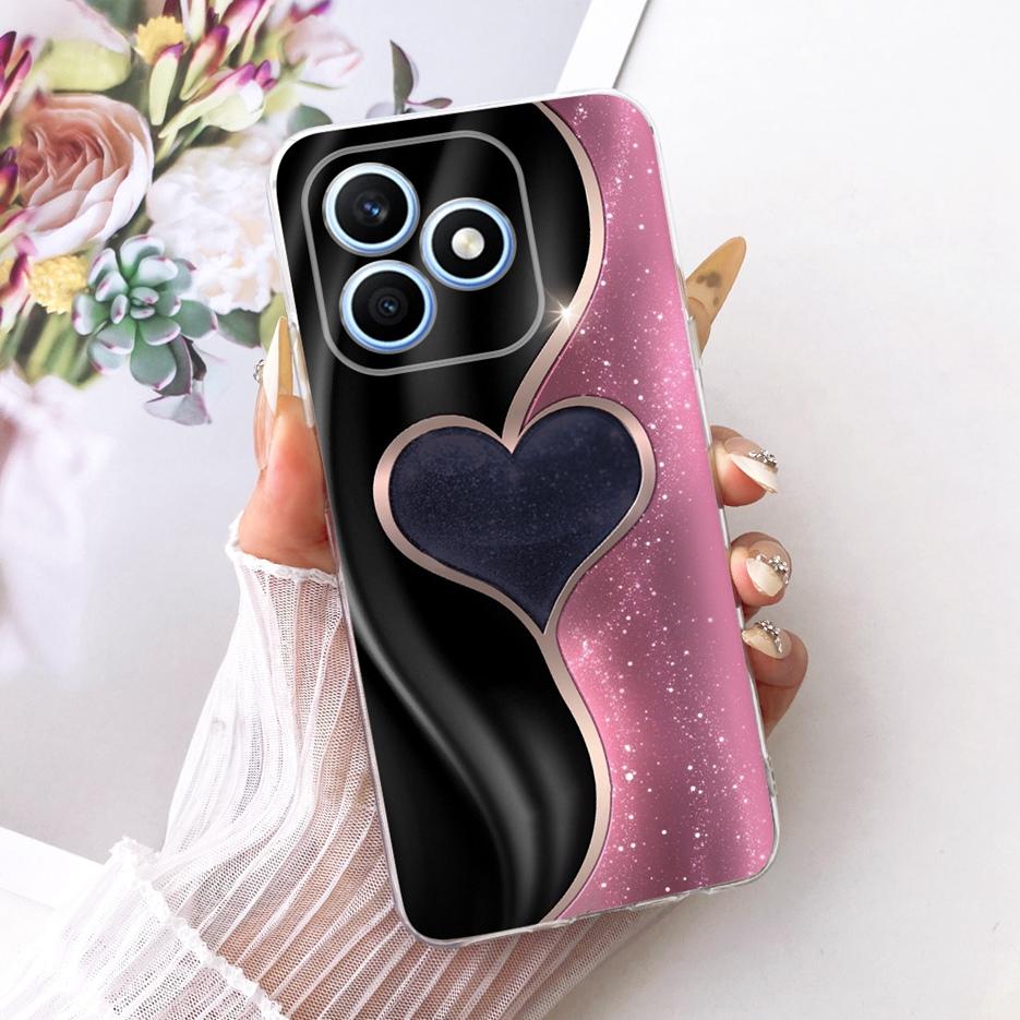 For Honor X8d 4G Case Cute Love Heart Painted Cover Soft Silicone Slim Phone Case For Honor X8d X 8d HonorX8d 4G Back Cover Bags