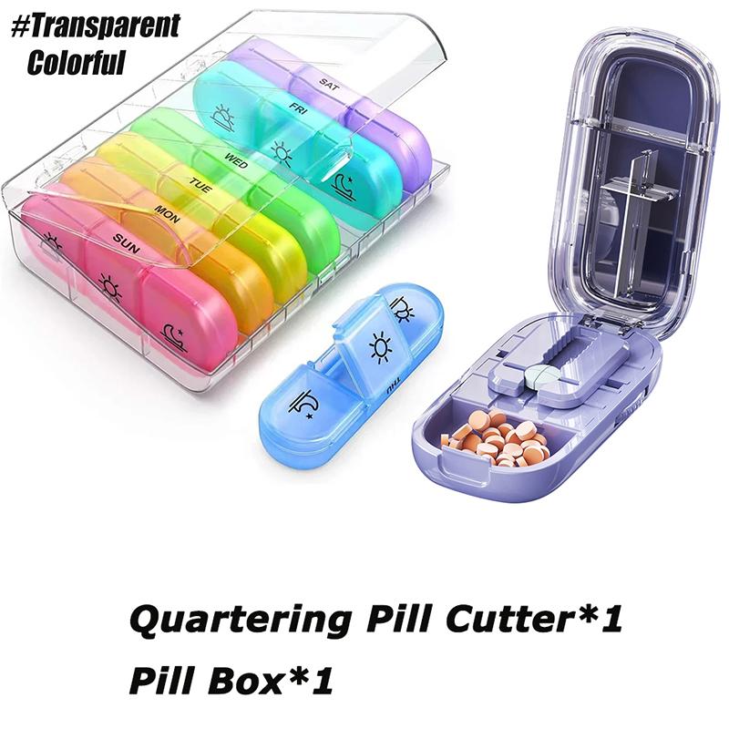 Weekly Pill Box 7 Days Portable Pill Box 7 Days with 3 Separate Compartments for Medications for Vitamins Design for Dietary
