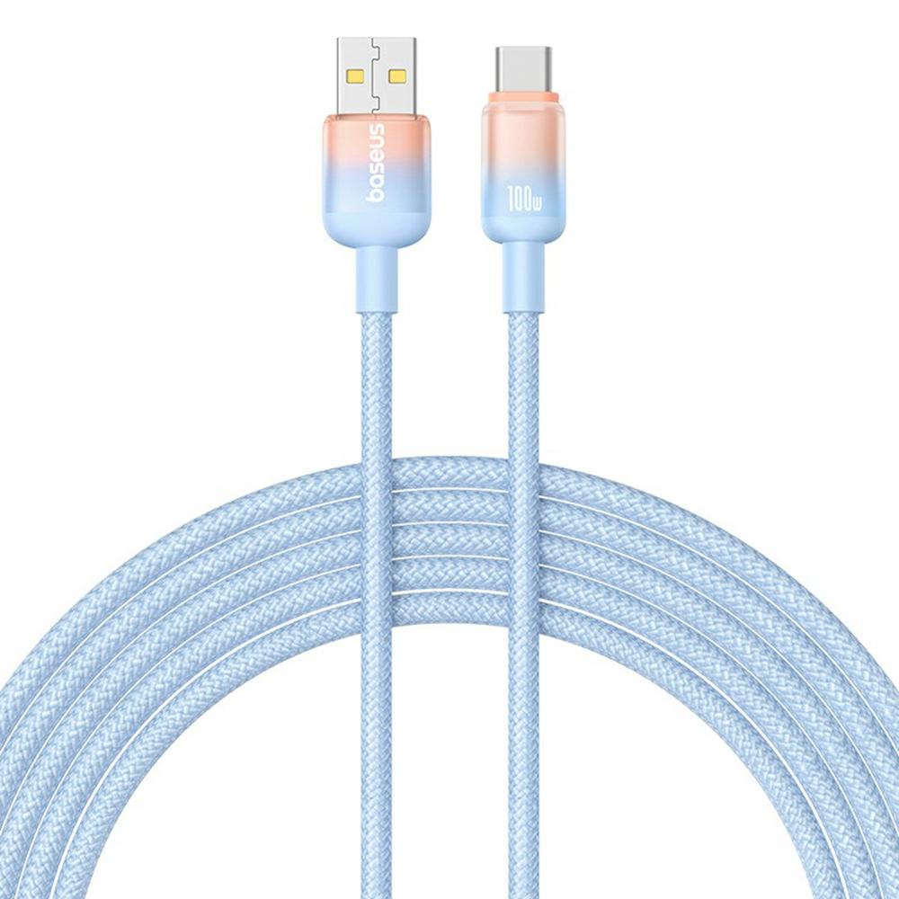 BASEUS Discolor Series 2m Fast Charging Cable USB-A to Type-C 100W Nylon Braided Data Cord