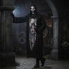 Tattered Skeleton Robe Costume Full-Length Skeletal Print Halloween