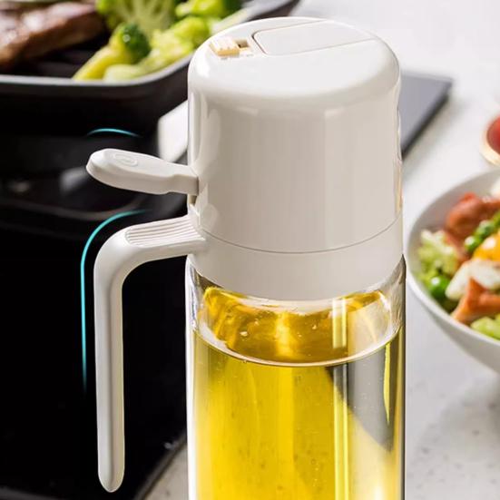 2 In 1 Oil Sprayer Bottle Dispenser for Kitchen Ergonomic Handle Oil Sprayer Control Oil Amount Simplify