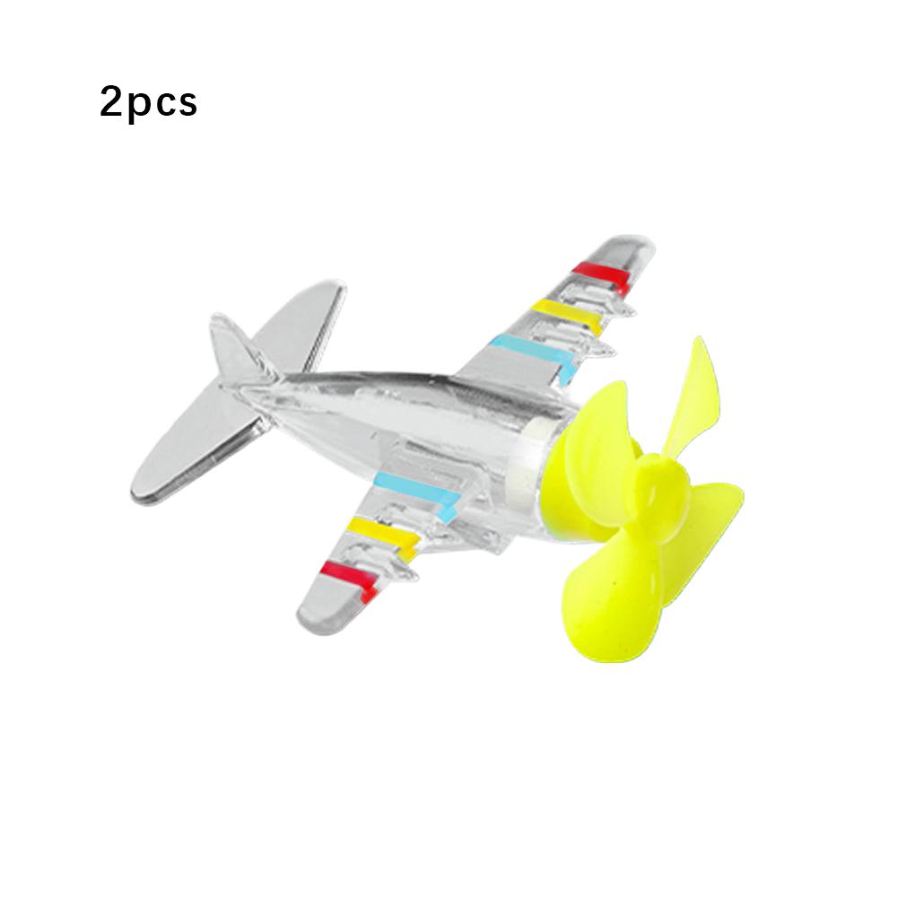 1/2PCS Wind Powered Airplane Car Ornament Colorful LED Lights for Motorcycle Bike Auto Handlebar Spinning Dashboard Accessories