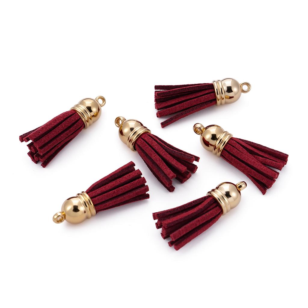 20pcs/lot 38mm Tassel Vintage Leather Tassels Fringe Pendant For DIY Keychain Jewelry Making Supplies Charms Accessories
