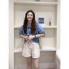 Loose-Fit Shirt with Hong Kong Style, Versatile and Comfortable, Women's Cuffed Blouse