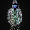 2026 Spring/Autumn Colorful Starry Swirl Reflective Hooded Jacket - Trendy Loose Knit & Breathable