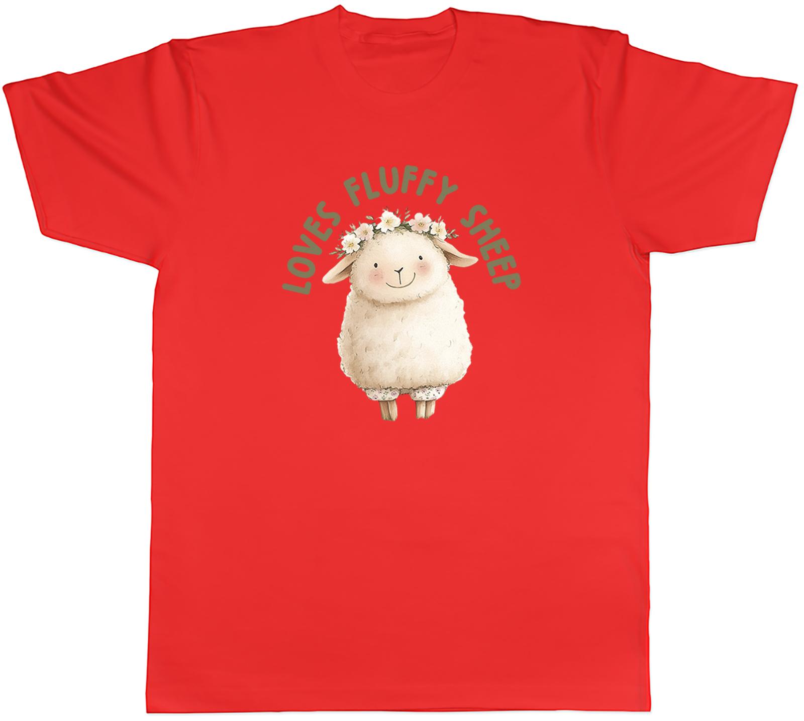 Loves Fluffy Sheep Mens TShirt Tee Gift Top S