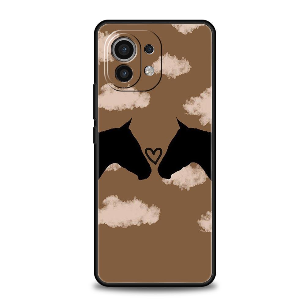 

Phone Case For Xiaomi Mi 14 13 12 11 Lite 13T 12T 11x 11T 10T Pro 9T Note 10 Lite Soft Silicone Black Cover Animal Art Horse Xiaomi 11T pro