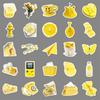 50 Yellow Graffiti-Style Waterproof Stickers: Perfect for Journals, Water Bottles, Phones, and Suitcases.