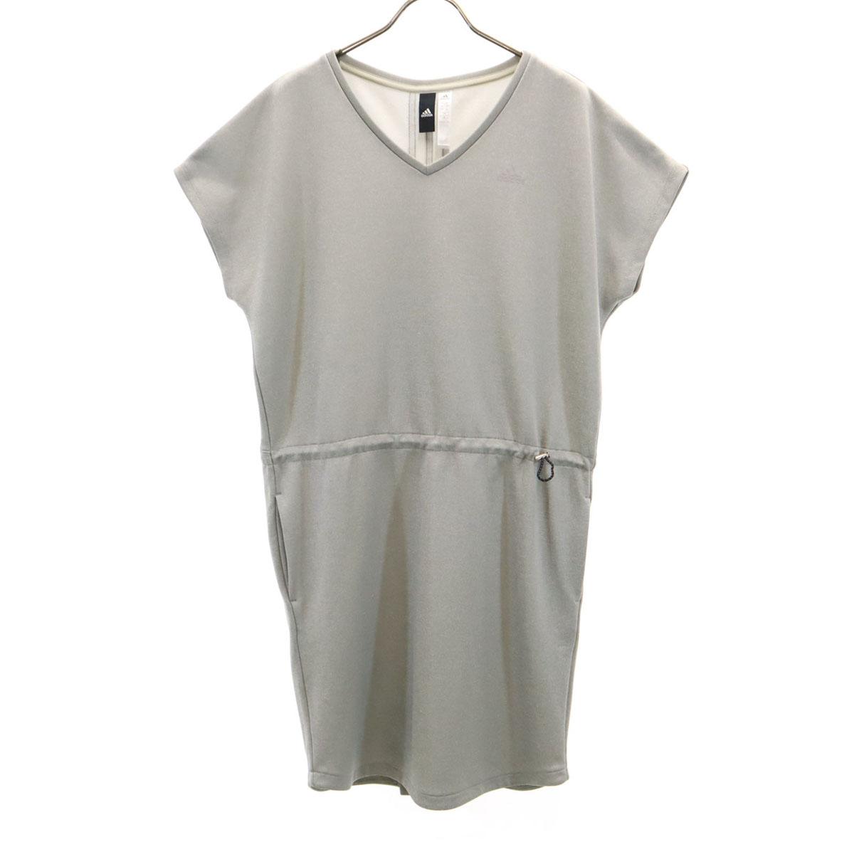 

adidas French sleeve Knee-length dress M gray Women Used