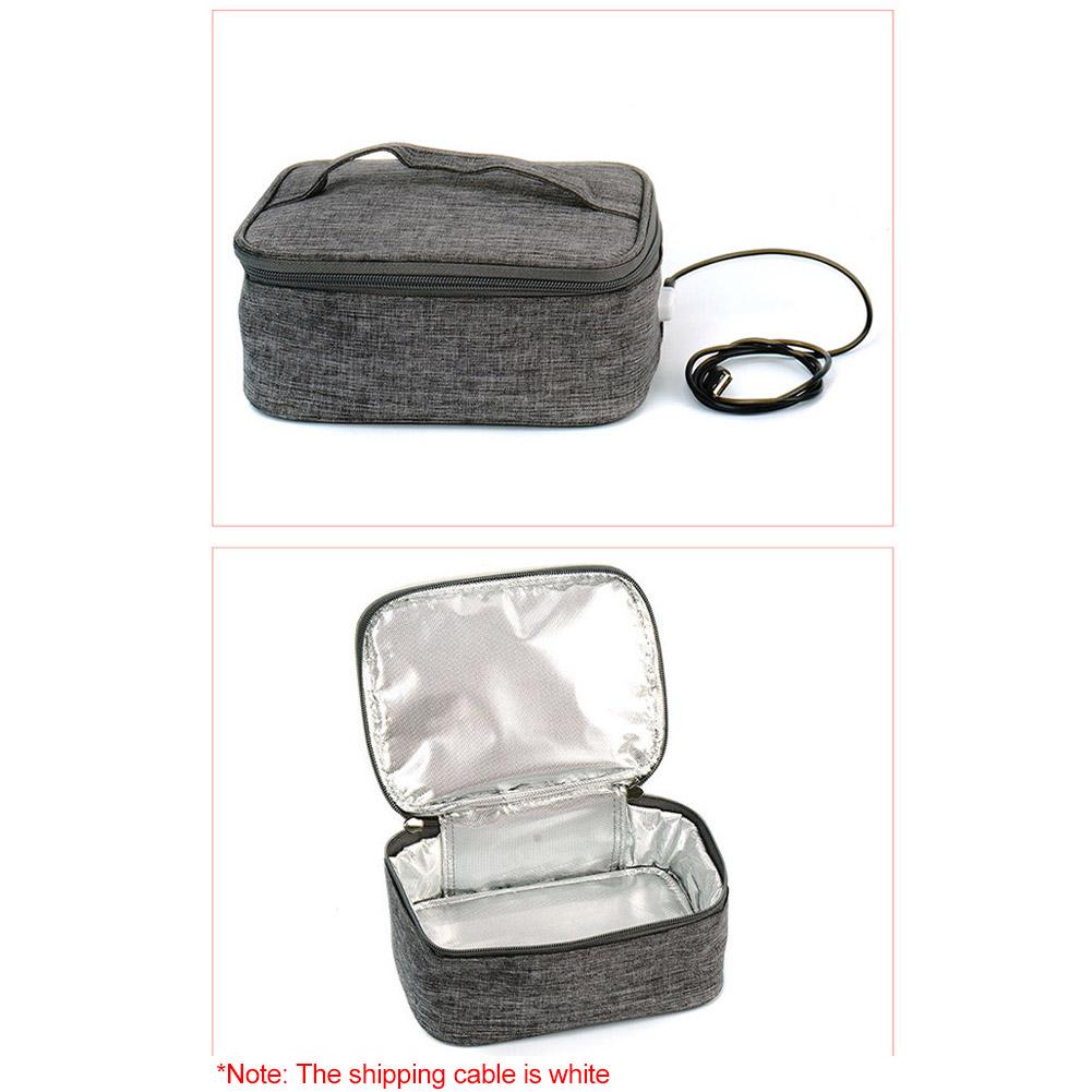 USB Heating Lunch Box Bag Electric Food Heater Oxford Cloth Insulated Food Bag Waterproof Large Capacity for School Picnic