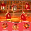 Heart Shape Wooden Christmas House LED String Lights Five Pointed Star Tree Atmosphere Decoration