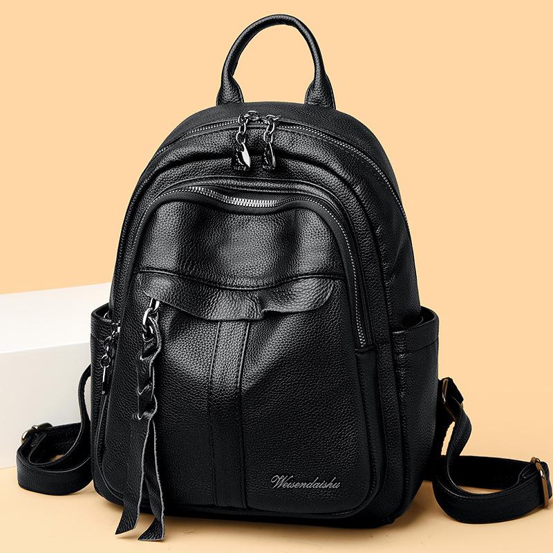 Schoolbag with leather backpack women's new trend travel backpack women's versatile fashion backpack school bag women
