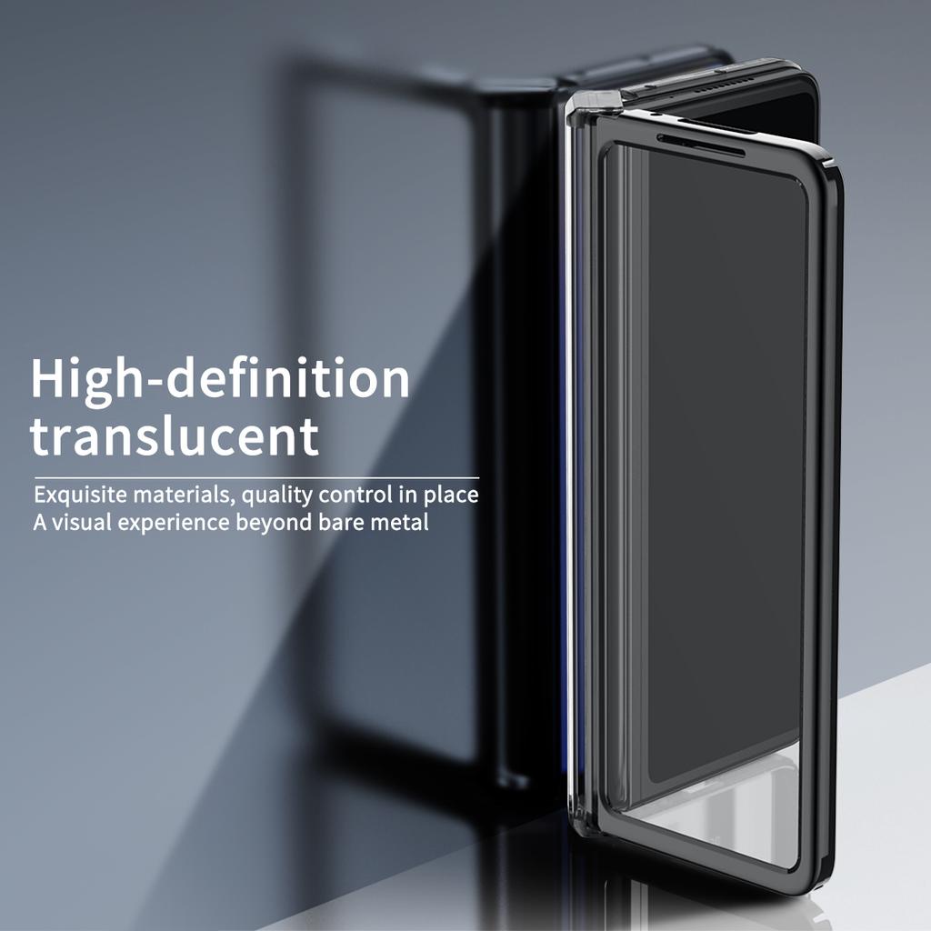 Detachable For Samsung Galaxy Z Fold 4 Case Glass Film Screen Protector Transparent Hinge Electroplate Hard Cover