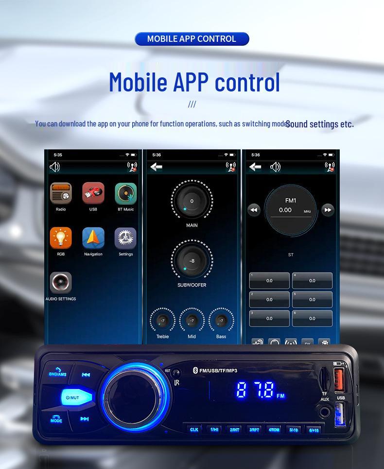 Player MP3 Bluetooth pentru Mașină de Înaltă Definiție cu Radio FM, USB și Slot pentru Card