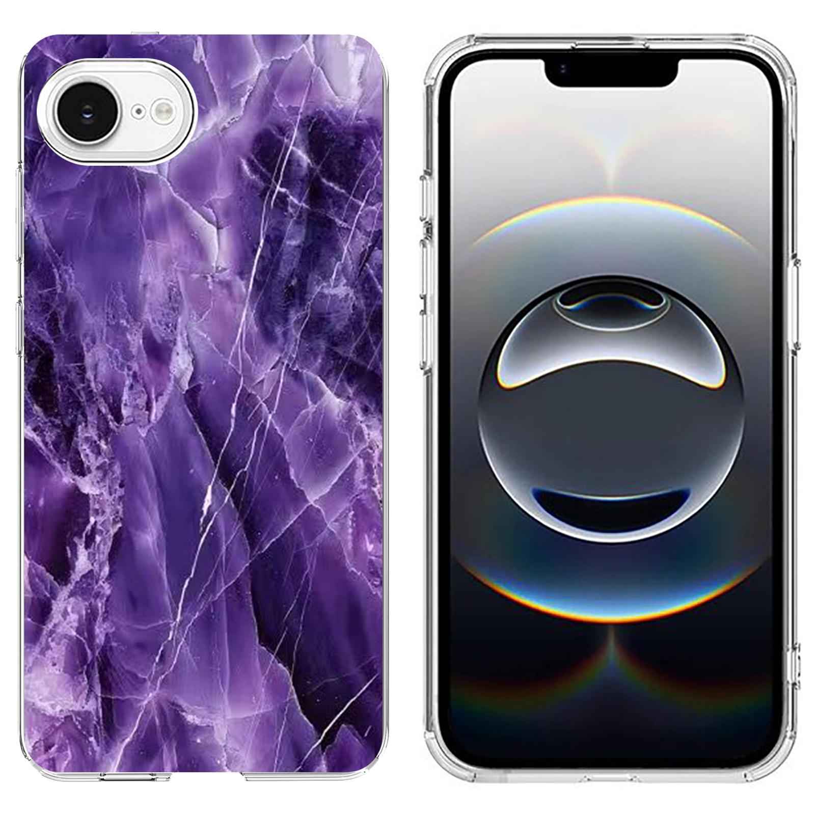 For iPhone 16e Case Marble Pattern Printing Soft TPU Phone Cover J